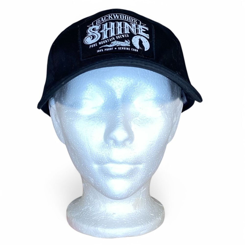 Infinity Headwear Black Backwoods Moonshine Baseball Cap 100% Cotton Adjustable